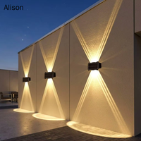 Lampe murale solaire LED extérieure pour hôtel et villa, étanche IP65, en aluminium, détection crépusculaire, sans fil, pour sécurité et décoration de façade Alison