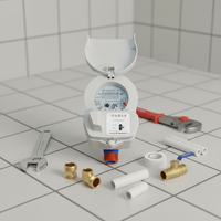 Medidor de Agua Inalámbrico Digital LoRaWAN Clase B IP68 de Latón de 1 Pulgada para Uso Doméstico con MQTT