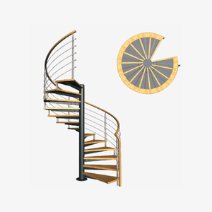 <span class=keywords><strong>Escalier</strong></span> en colimaçon en acier sur mesure Yekalon pour extérieur avec garde-corps et rampes en verre - Product Image 4