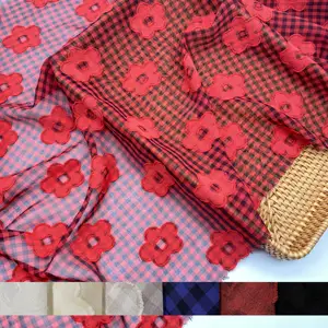 2021 summer dress material fabric woven 100 polyester Apparel fabric readymade garment fabric jacquard chiffon by the yard