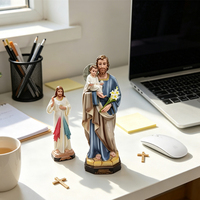 Statue en résine de Saint Joseph et Jésus, statue religieuse sacrée, décoration de bureau catholique pour la maison, cadeau d'église, vente en gros