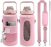 Manchon de bouteille d'eau en néoprène demi-Gallon 64OZ fabricant de temps de motivation porte-bouteille d'eau sac de transport
