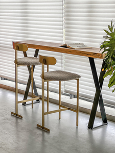 Designer Industrial Style Gold Bar <strong>Stools</strong> Minimalist Gold Stainless Steel Frame Upholstered <strong>Stools</strong> Bar Chairs for Cafe Project - Product Image 3