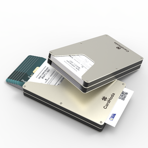 Portefeuille fin avec pince à billets, porte-cartes de crédit, mini portefeuille RFID, porte-cartes de visite pop-up, portefeuille en aluminium tendance - Product Image 1