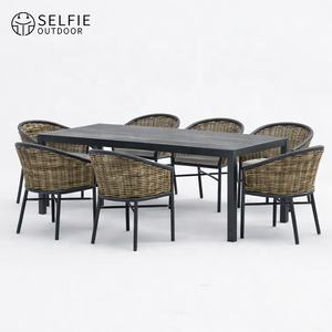 Juego de Mesa y Sillas de Comedor de Aluminio Moderno para Exteriores, 10 Plazas, Muebles de Comedor para Jardín, Patio, Hotel y Ocio - Product Image 1