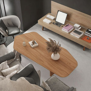 Tavolo da caffè in legno massello in stile moderno con tavolo da tè nuvola irregolare per soggiorno vero albero fatto mobili per la casa - Product Image 3