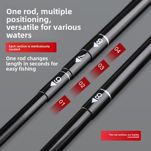 Canne à pêche ultra-légère 45g en carbone, multi-usage, pour toutes les zones d'eau, rigide, <span class=keywords><strong>28</strong></span> réglages, changement libre, section courte, trois sections - Product Image 4