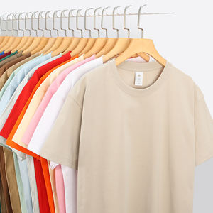 T-shirts à manches courtes 100% coton, 200g, T-shirts unis pour hommes avec logo imprimé, personnalisation en gros, en stock - Product Image 1