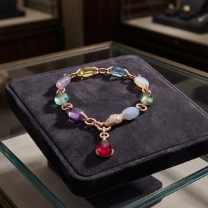 Collier pendentif de luxe en or rose avec chaîne à maillons en pierre naturelle pour femme, à porter au quotidien, forme goutte d'eau - Product Image 3
