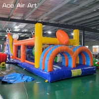 Grand parcours d'obstacles gonflable extérieur avec toboggan et jeu de sport de rebond de saut de clôture avec trampoline et toboggan