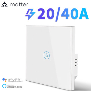 Interrupteur mural intelligent Wi-Fi Matter EU/UK 40A à commande tactile, étanche IP22, bouton réglable pour chauffe-eau et usage domestique - Product Image 5