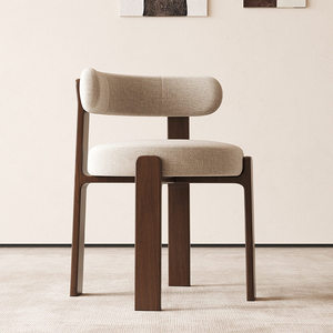 Sedia da Pranzo di Alta Gamma in <span class=keywords><strong>Legno</strong></span> <span class=keywords><strong>Massello</strong></span> con Rivestimento in Tessuto o Pelle, Design Semplice e Lussuoso, per Uso Domestico, Prodotta in Cina - Product Image 3