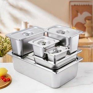 Acier inoxydable Plusieurs tailles GN Pan Hôtel <span class=keywords><strong>Restaurant</strong></span> Traiteur Buffet <span class=keywords><strong>Gastronomique</strong></span> Équipement Chafing Dish Insert Food Cassers - Product Image 2