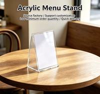 Support de menu en acrylique transparent sur mesure, livraison rapide, bords polis lisses, base stable, fabrication directe usine