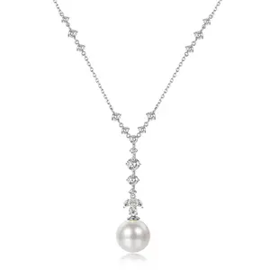 2024 new s925 silver tassel pearl necklace female 16mm temperament fashion light luxury pendant