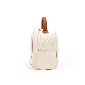 Sac de voyage cosmétique en polyester à rayures avec logo personnalisé pour femmes, avec poignée, fermeture éclair portable, style tendance - Product Image 3
