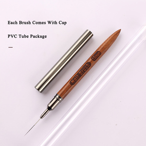Pinceau à ongles à manche en bois, pointe extra fine en nylon ovale de 6 mm et 18 mm, stylo de peinture au gel pour nail art - Product Image 5