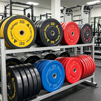 Disques de musculation en caoutchouc massif avec trou de 5 cm, compatibles avec la barre olympique, silencieux pour la musculation et le renforcement musculaire, disques de poids réglables