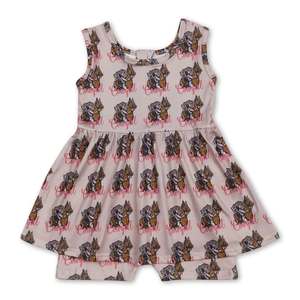 Conjunto de vestido sin mangas con estampado de caballos para niñas pequeñas, conjunto de pantalones cortos, traje para niños de estilo occidental - Product Image 3