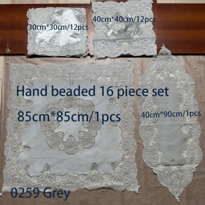 Exquis cloué à la main perles pendentif carré grande <span class=keywords><strong>nappe</strong></span> pour cuisine salle à manger Table basse mariage de noël - Product Image 2