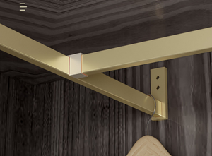 Tringle de placard personnalisée avec supports d'extrémité en aluminium, structure renforcée, rail de penderie métallique avec support assorti - Product Image 4
