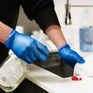 Guantes desechables baratos de vinilo blanco azul sin polvo M4.3g precio al por mayor de fábrica guantes sin látex - Product Image 6