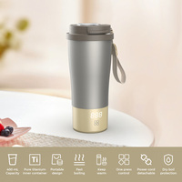Tasse chauffante électrique en titane pur 400 ml avec contrôle de température, bouilloire de voyage à bouton tactile et affichage numérique