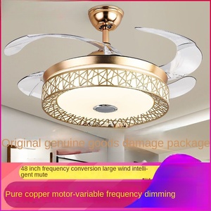 In Stock Modern Gold Ceiling Fan 3 Solid Wood Blade 6 Speed Noiseless DC Motor LED <b>Light</b> Ceiling Fan <b>With</b> <b>Remote</b> <b>Control</b> - Product Image 6