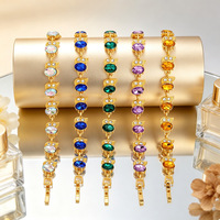 Modisches Flügelförmiges Ovales Kristall-Legierungs-Armband, Gold- & Silber-Plattiertes Mehrfarbiges Strass-Armband für Damen