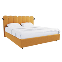 5-Sterne Luxus-Hotel Massivholz Gepolstertes Kingsize-Bettset Modernes Minimalistisches Design für Apartment-Gästezimmer Gewerbe