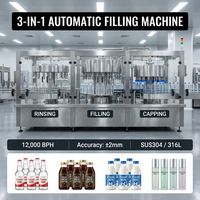Machine de production de remplissage et de bouchage automatique rotative à grande vitesse pour bouteilles en PET et en verre, eau pure et minérale