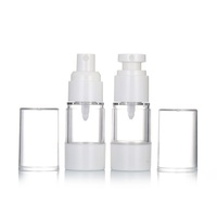 Envase Vacío para Crema o Loción, 15ml 20ml 30ml 50ml, Botella de Plástico Mate Transparente con Bomba de Pulverización sin Aire para Envasado de Cosméticos