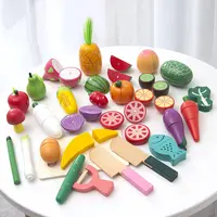 Mainan Buah Sayuran Anak Laki-laki dan Perempuan, Mainan Kayu Besar Memotong Sayuran Buah dan Buah