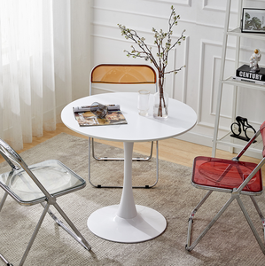Friendly Environment Simple Design Cheap Price Garden <strong>Table</strong> Round White MDF Kitchen Room Furniture <strong>Tulip</strong> Dining <strong>Table</strong> - Product Image 3
