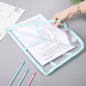 Large-Capacity Multi-Layer Portable Zippered PVC Transparent Mesh <b>File</b> Bag Subject Classification <b>Storage</b> Hollow Wholesale - Product Image 3