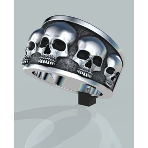 Skull <b>Ring</b> Men's Punk Skeleton Jewelry Exaggerated Retro Design Gift Accessory - Product Image 2