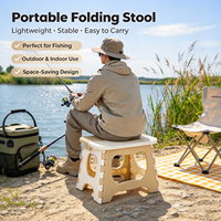 Tabouret pliant portable en plastique PP avec poignée, idéal pour la maison, les voyages, le camping, les enfants, petit, antidérapant, léger – Offre spéciale