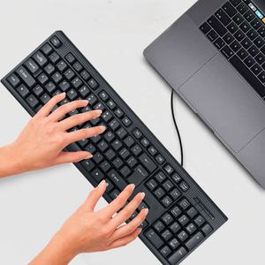 เมาส์และคีย์บอร์ดสำหรับแล็ปท็อปแท็บเล็ตขนาดเต็ม104แบบปลั๊กแอนด์เพลย์มีสาย USB กันน้ำใช้ในสำนักงาน - Product Image 2