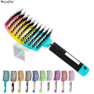 Brosse à cheveux démêlante antistatique grande taille en poils de sanglier ventilée et incurvée Wanmei pour cheveux secs ou mouillés - Product Image 1