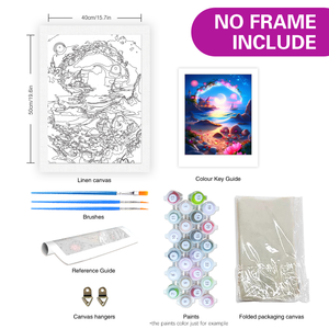 Starter Kit per adulti fantasia spiaggia immagine notturna 40x5 cm/16x20 pollici paesaggio stampato dipinto con numeri casa decori artigianato - Product Image 2