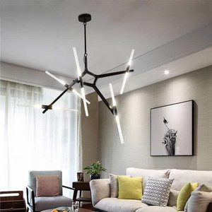 Thiết Kế Cuộn <span class=keywords><strong>Hill</strong></span> Mặt Dây Chuyền Đèn Bắc Âu Hiện Đại Nhỏ Gọn LED Sáng Tạo Xương Cá Chi Nhánh Đèn Chùm - Product Image 3