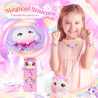 Nouveaux jouets licorne 2026 pour filles, coffret cadeau d'anniversaire avec papeterie, journal en peluche avec cadenas, couverture lumineuse, masque pour les yeux, sac bandoulière