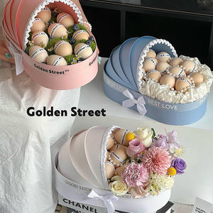 क्रेडल फूल बॉक्स अंडे पोस्टपार्टम हाथ उपहार बॉक्स फूलों की टोकरी फूल बुकेट पैकेजिंग बॉक्स - Product Image 2