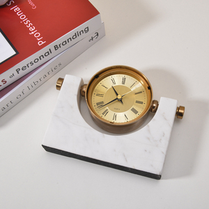 Commercio all'ingrosso <span class=keywords><strong>vintage</strong></span> home hotel stoviglie in marmo orologio da tavolo in marmo antico stile rotondo orologio da tavolo - Product Image 2