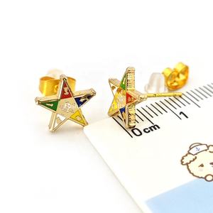 Produk Baru grosir anting-anting Masonik logam simbol OES Bintang Timur anting-anting wanita - Product Image 4