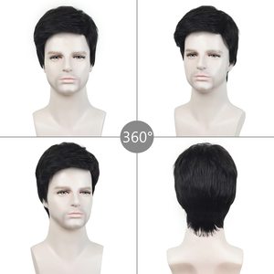 YIMANEILI venta al por mayor corto Negro hombres <span class=keywords><strong>peluca</strong></span> natural recto sintético masculino pelucas <span class=keywords><strong>Cosplay</strong></span> Halloween <span class=keywords><strong>peluca</strong></span> - Product Image 3