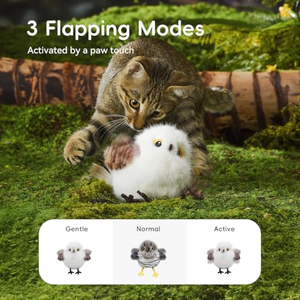 Nouveaux jouets interactifs pour chats d'intérieur : Jouet oiseau flottant avec son d'oiseau chiaquant, jouets interactifs oiseau flottant pour chats - Product Image 6
