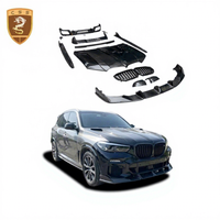 Kit carrosserie de lifting en fibre de carbone style Lar-te pour BMW X5 G05 : lèvre avant, calandre, capot moteur, diffuseur arrière et spoiler