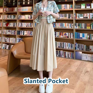 High Waist Women Summer Loose Pants Fashion Pleated Pockets Loose <strong>Trousers</strong> <strong>Wide</strong> <strong>Leg</strong> Summer Lady Casual <strong>Cropped</strong> Pants - Product Image 4