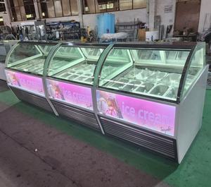 <span class=keywords><strong>Réfrigérateur</strong></span> vitrine pour glaces, sucettes glacées et pâtisseries, avec vitre incurvée ventilée, prix d'usine - Product Image 2